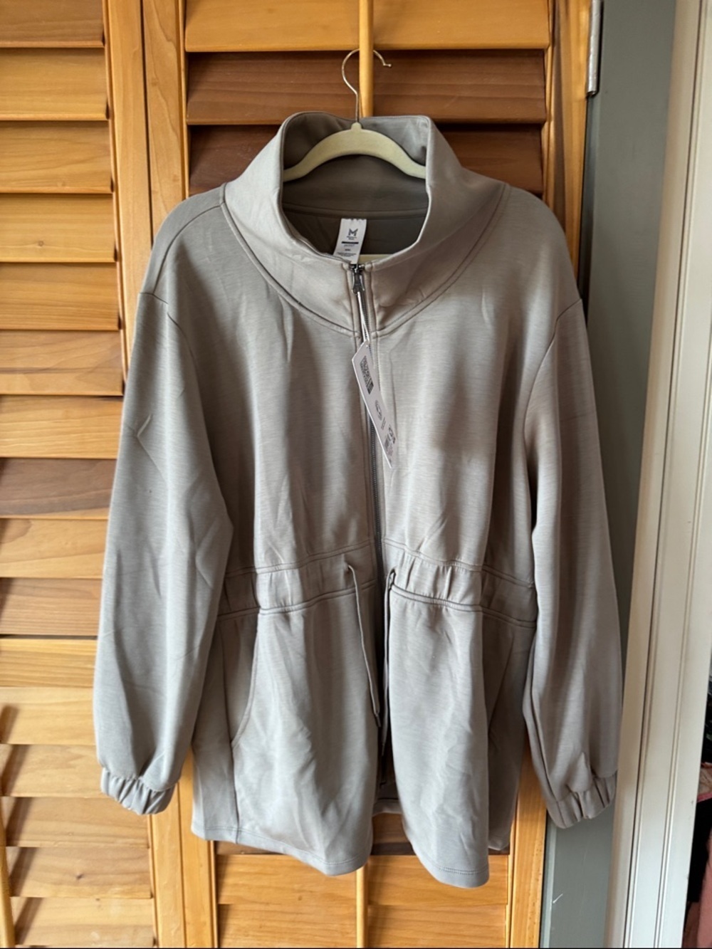 Member's Mark Sandwash Zip Jacket in Taupe size XXL